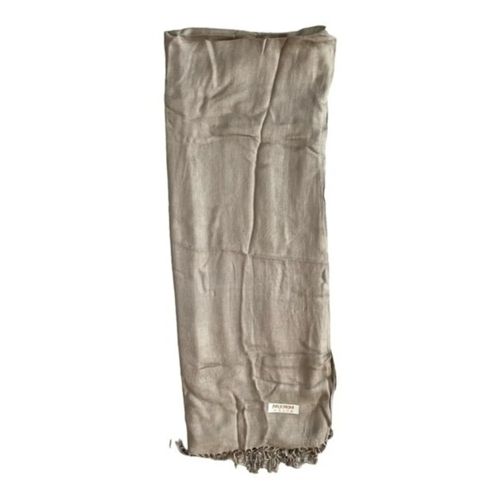 Grey Pashmina Scarf with Fringe 72